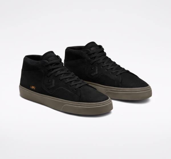 Tenis Skate Converse CONS Louie Lopez Pro Nubuck Couro Pretas Luz Marrom | CV-243GDV