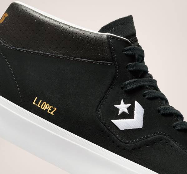 Tenis Skate Converse CONS Louie Lopez Pro Medio Pretas Branco | CV-730CNU